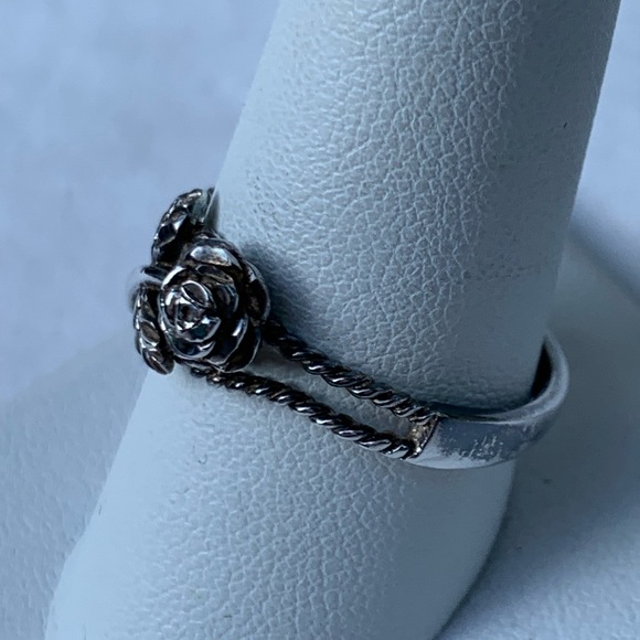 Vintage Designer NV Sterling Silver Boho Rose Ring - Picture 4 of 5